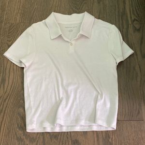 Super cute white button collared tee!